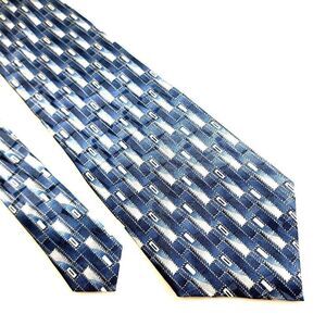 Stafford Blue Abstract Geometric Jacquard Print Blue Wide Silk‎ Tie